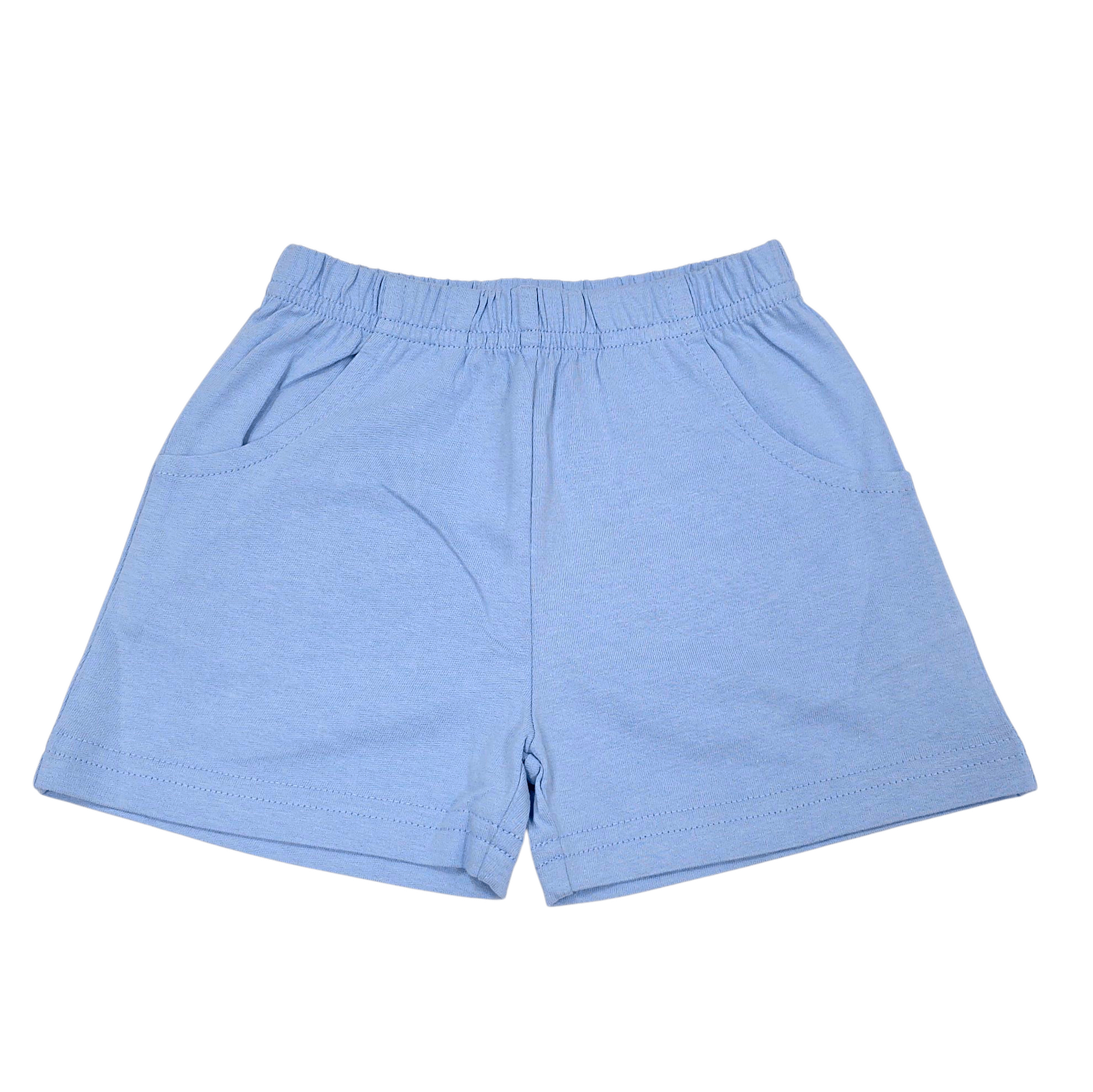 Shorter Jersey Shorts w/ Front Pocket Sky Blue - Born Childrens Boutique