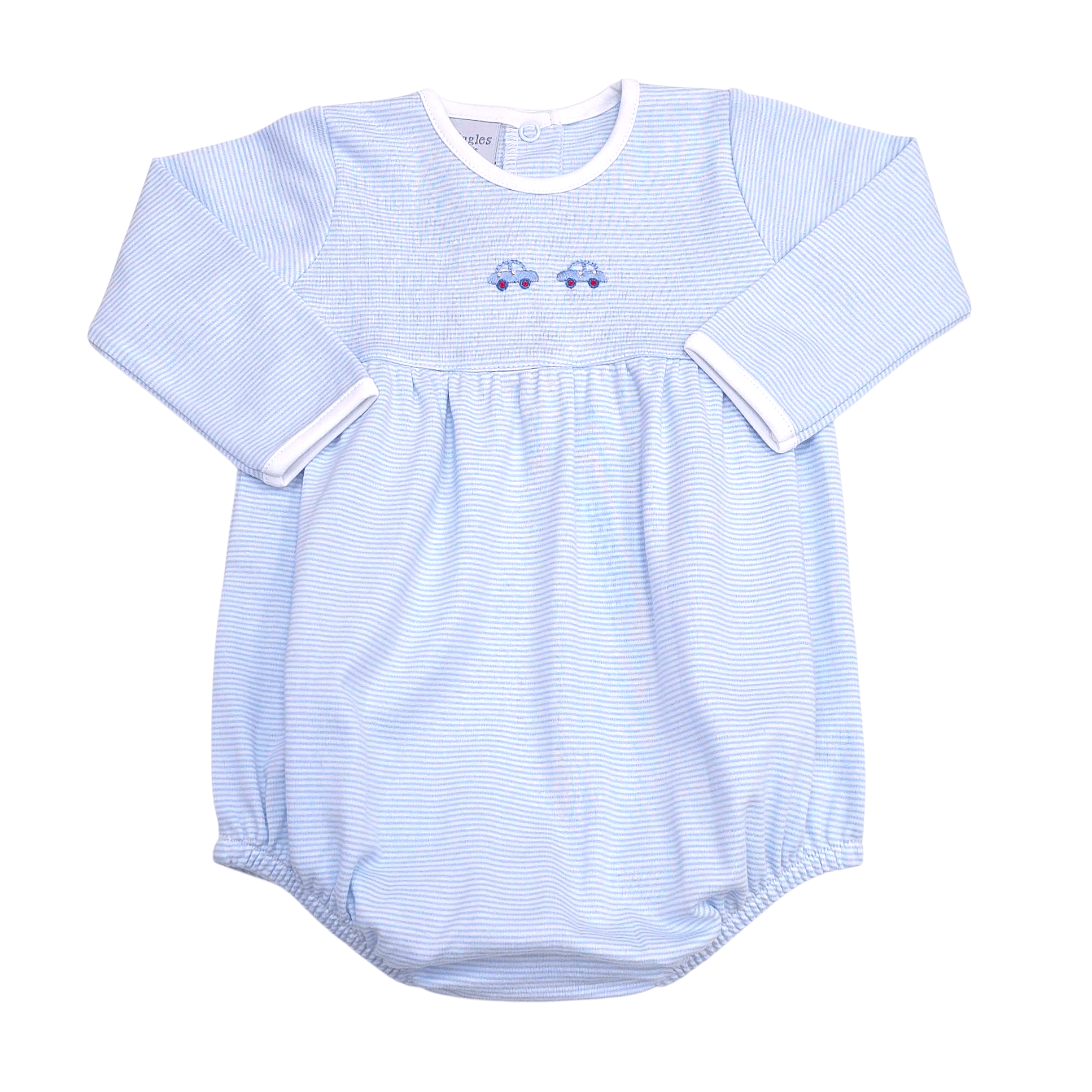 Blue Mini Stripe Bitty Cars - Born Childrens Boutique