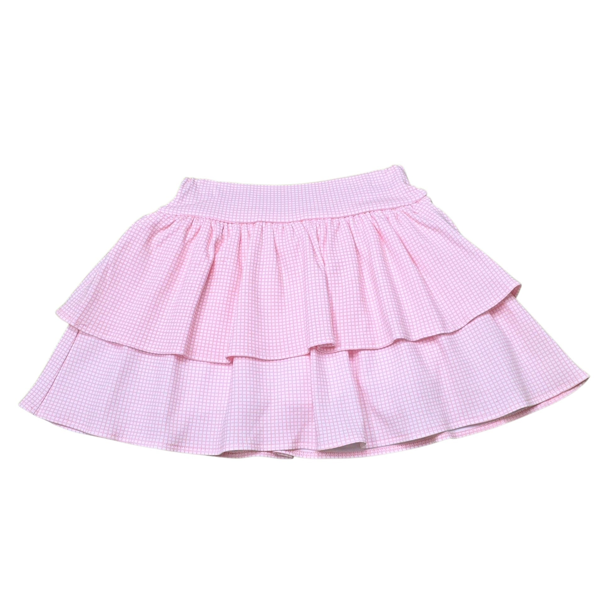 Pink Window Pane Skort - Born Childrens Boutique