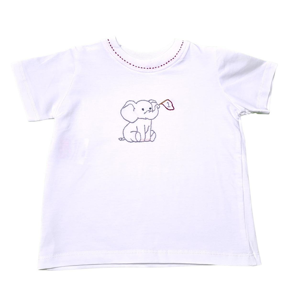 Elephant w/ Flag Crimson/Gray T-shirt - Born Childrens Boutique