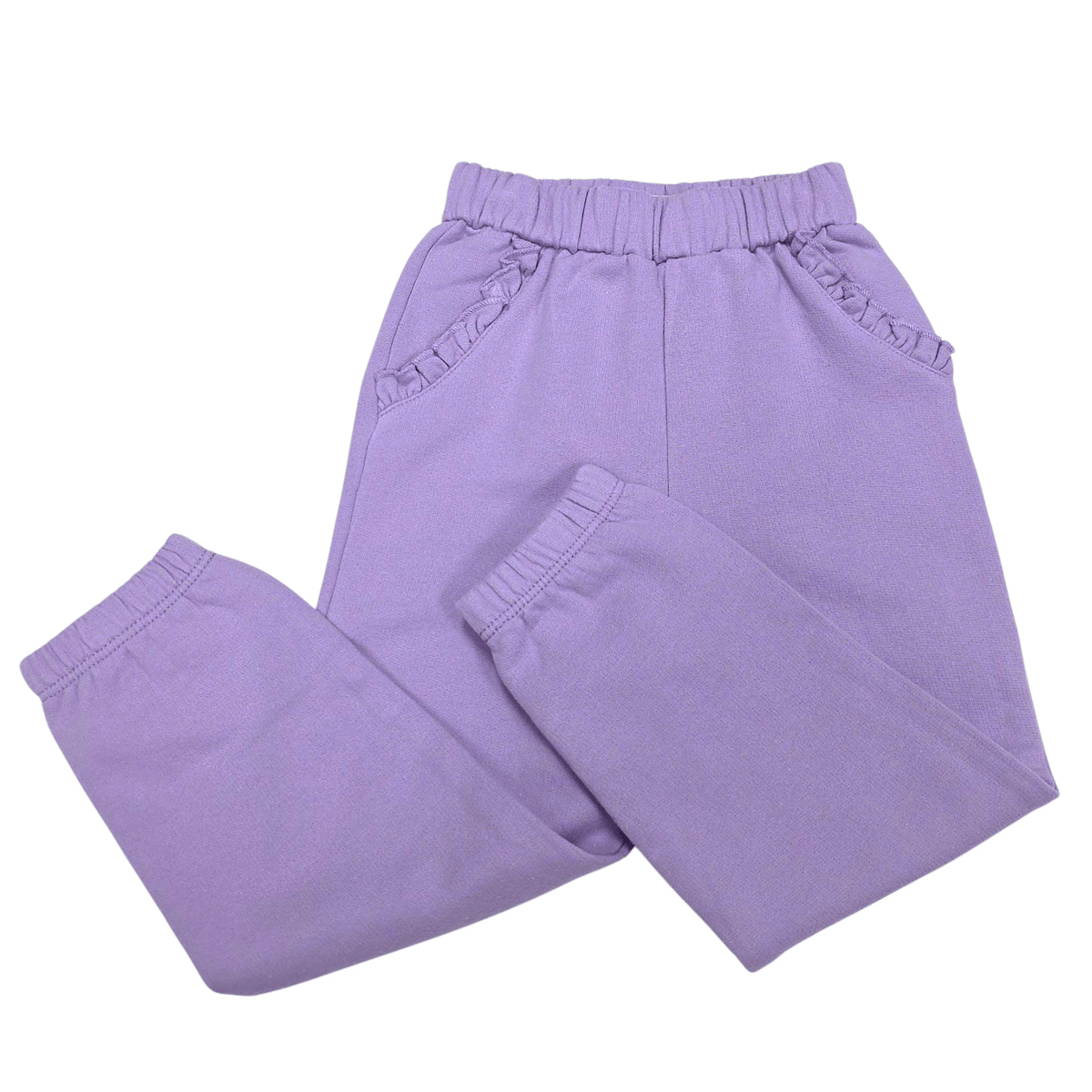 Fleece Solid Girl Sweatpants Lavender - Born Childrens Boutique