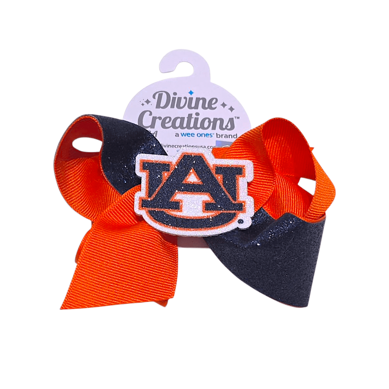 Wee Ones Grosgrain/Glitter Auburn Bow - Born Childrens Boutique