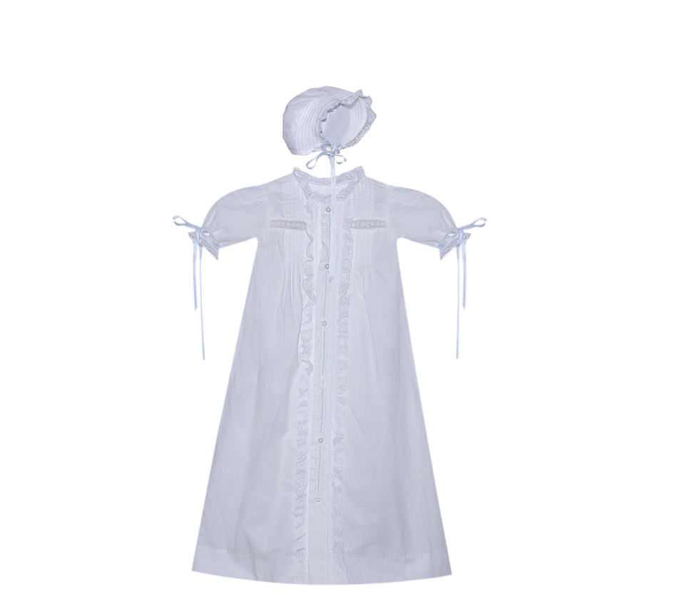 Tierney Christening Gown - Blue - Born Childrens Boutique