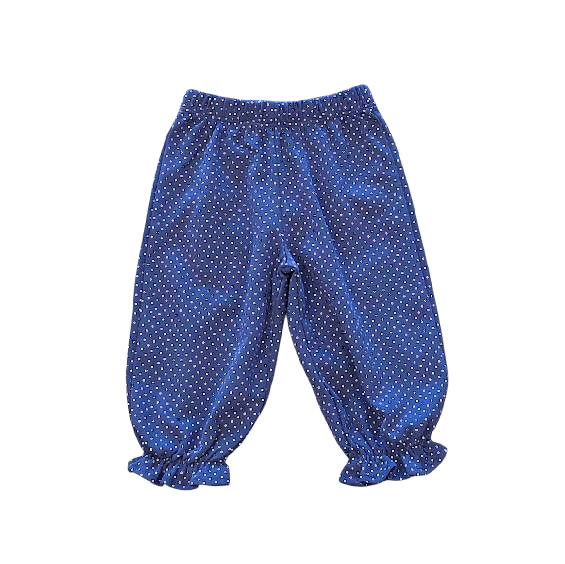Girl Bloomer Pants Dark Royal White Polka Dots - Born Childrens Boutique