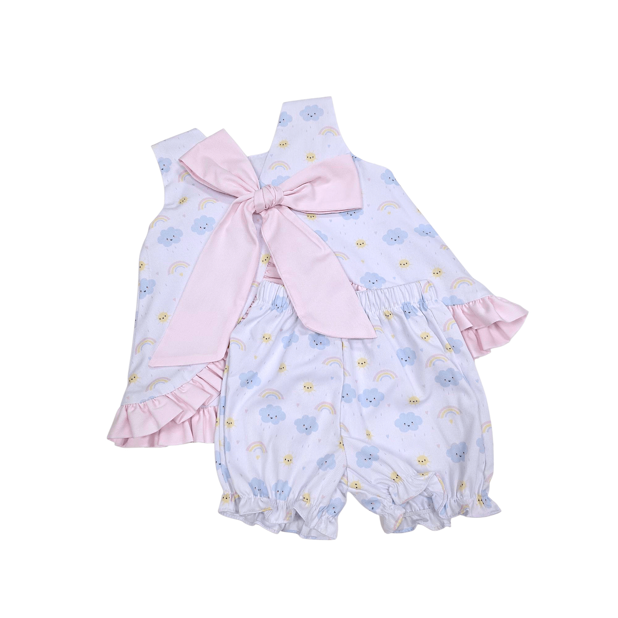 Abby Cloud Print Bloomer Set - Born Childrens Boutique