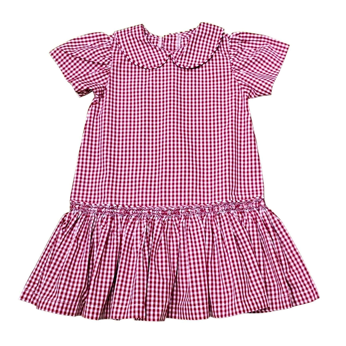Elephant Crimson/Gray Smocked Dress - Born Childrens Boutique