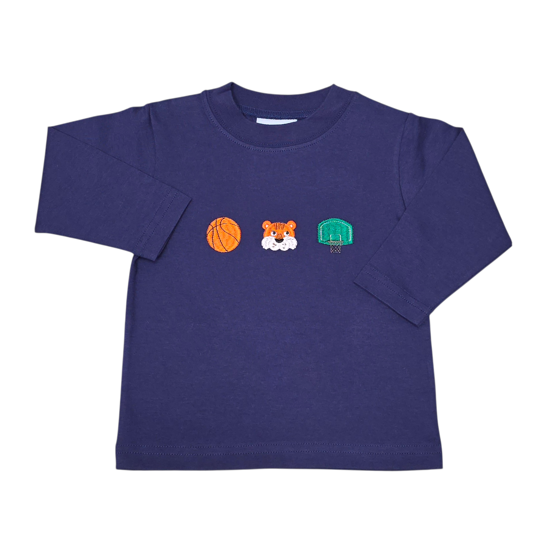 Boy Navy Tiger Basketball Shirt - Born Childrens Boutique