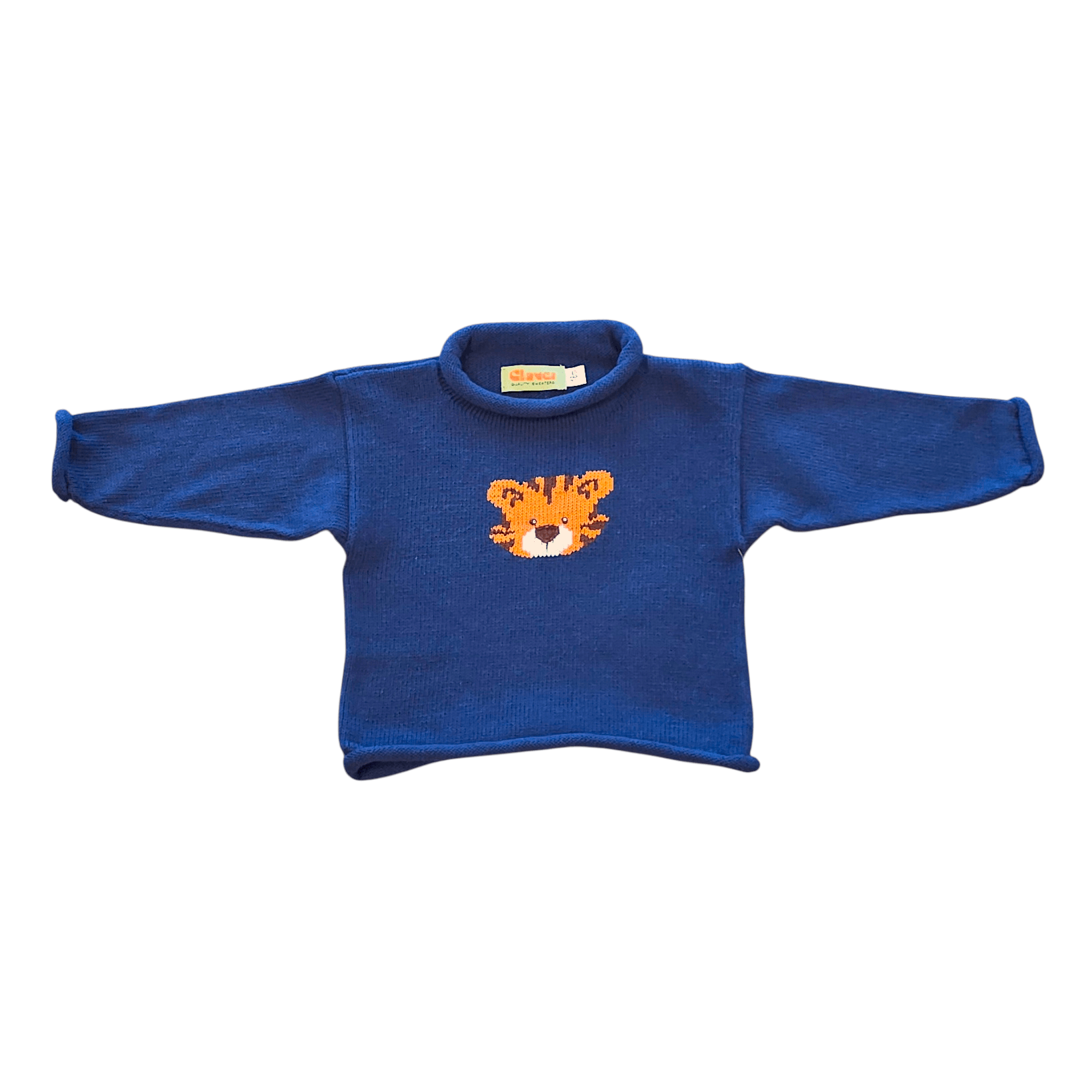 Roll Neck Sweater Tiger Head - Born Childrens Boutique