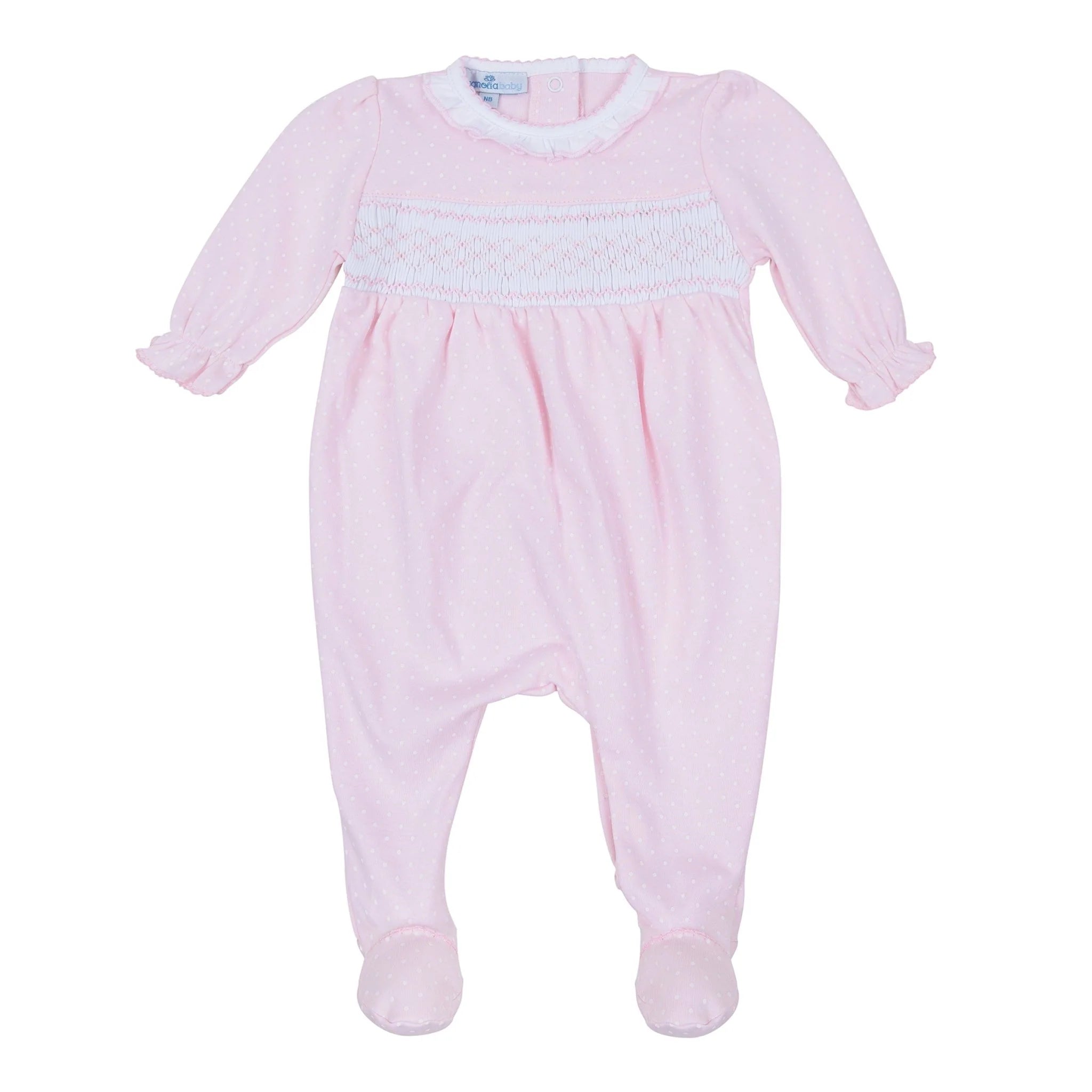 Simply Sweet Smocked Footie - Pink - Born Childrens Boutique