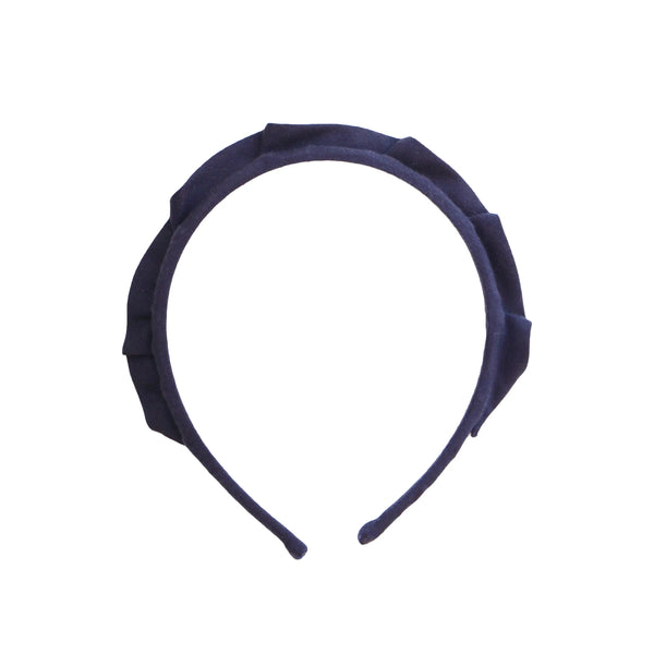 Solid Crown Headband, Navy Blue - Born Childrens Boutique