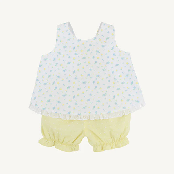 Susy Swing Top Set - Dunwoody Daisy with York Yellow Dallas Dot - Born Childrens Boutique