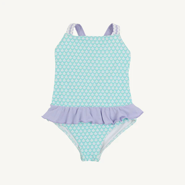 Taylor Bay Bathing Suit - Dunmore Doo-Dad with Lauderdale Lavender - Born Childrens Boutique