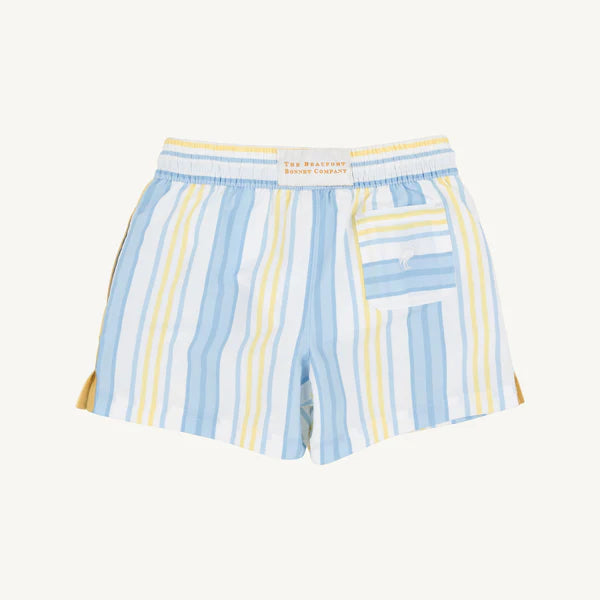 Tortola Swim Trunks - Sobro Stripe with Worth Avenue White - Born Childrens Boutique