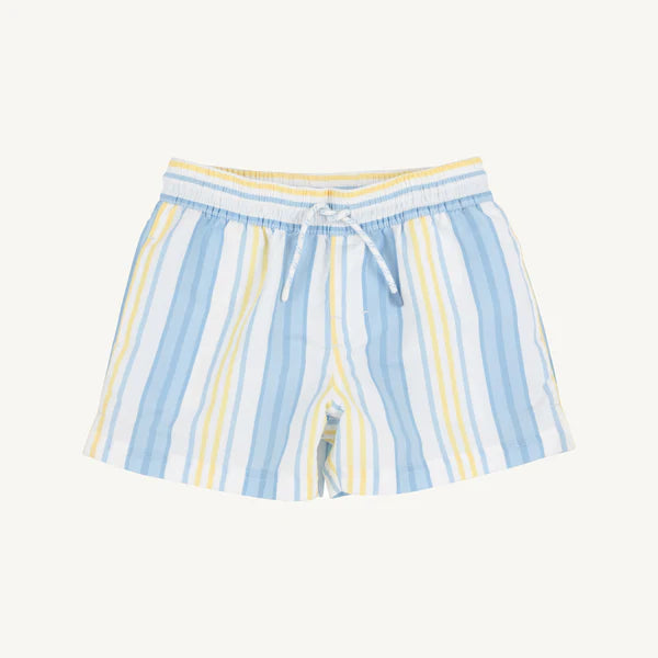 Tortola Swim Trunks - Sobro Stripe with Worth Avenue White - Born Childrens Boutique