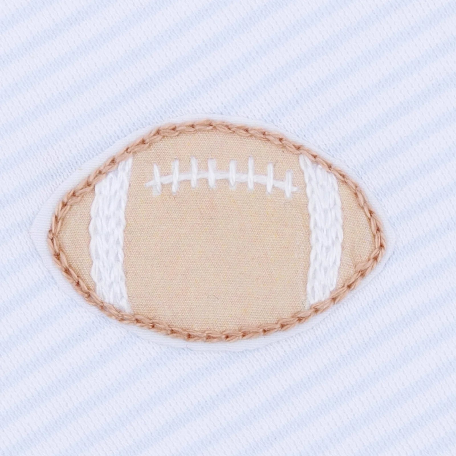 Touchdown Cutie Emb Zipper Footie Light Blue - Born Childrens Boutique