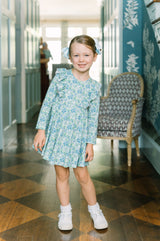 Pre-Order Blue Aster Twirl Dress - Born Childrens Boutique