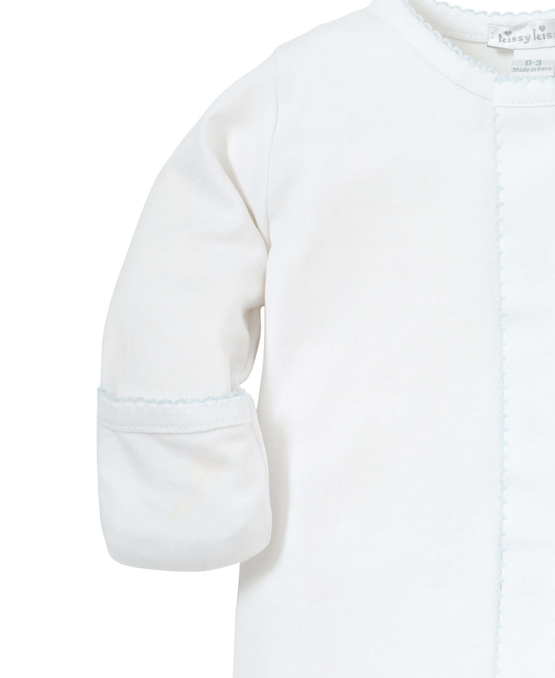 Basics Footie Light Blue Trim - Born Childrens Boutique