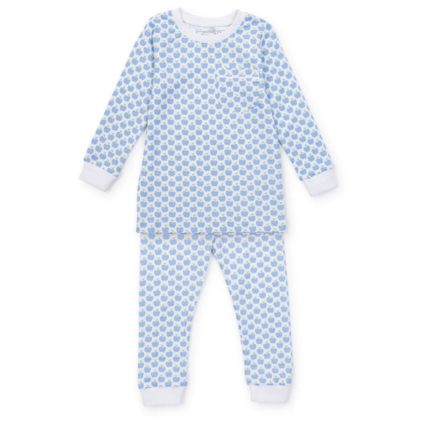 Bradford Pajamas Set Blue Apples - Born Childrens Boutique