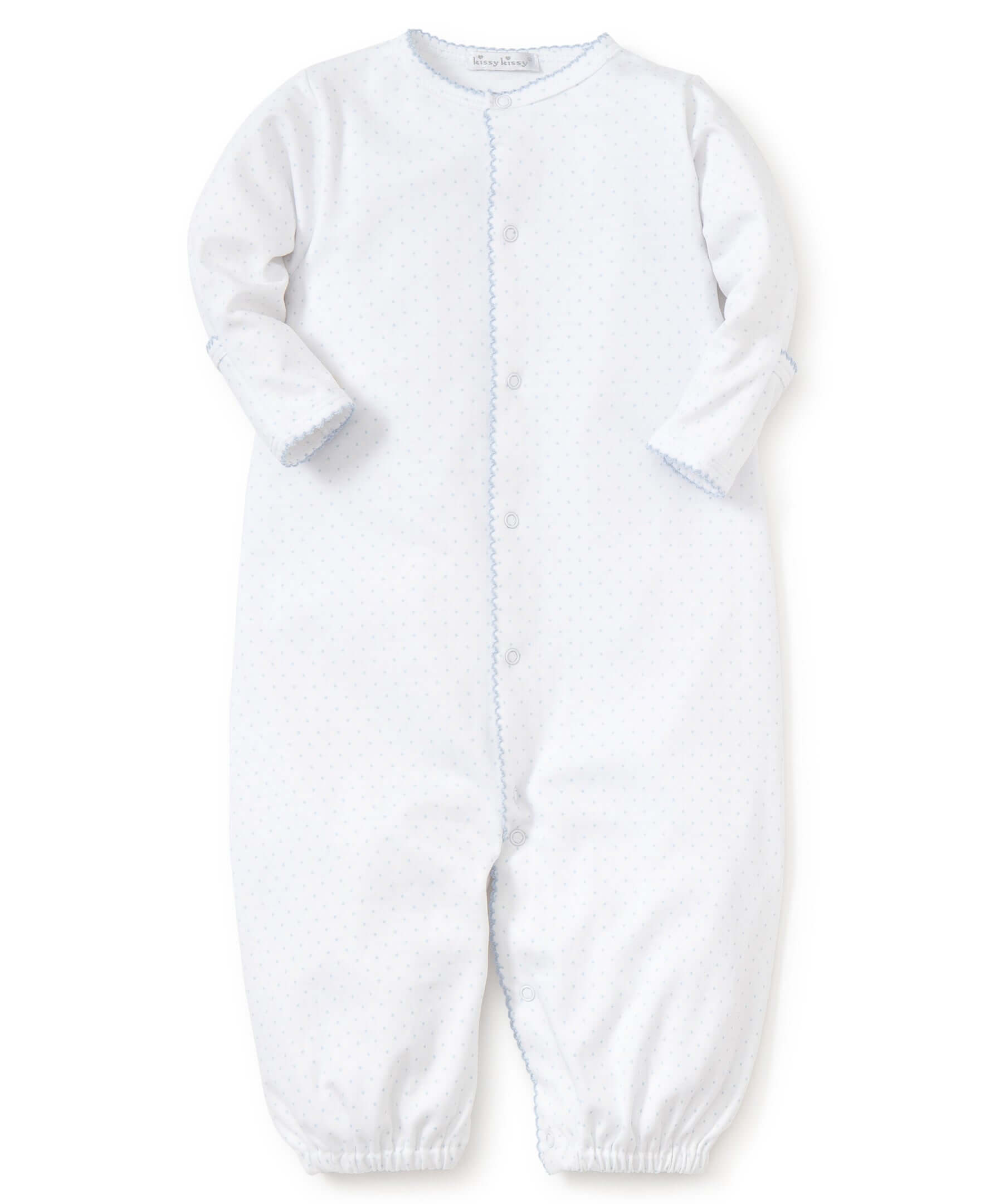 Light Blue Dots Print Converter Gown - Born Childrens Boutique