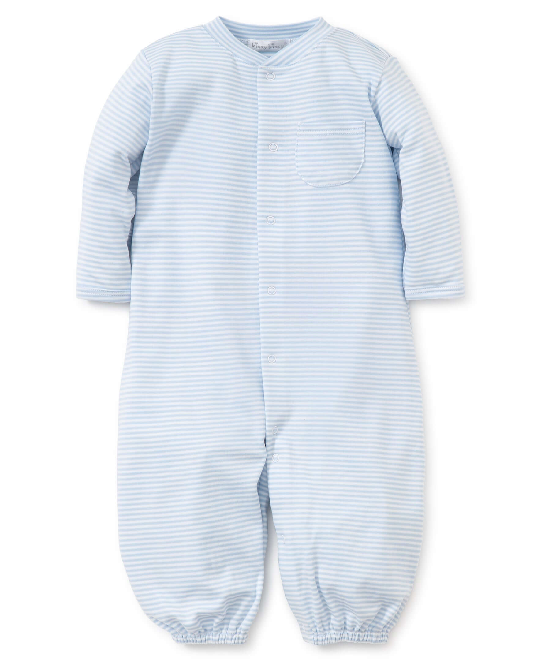 Light Blue Stripes Converter Gown - Born Childrens Boutique