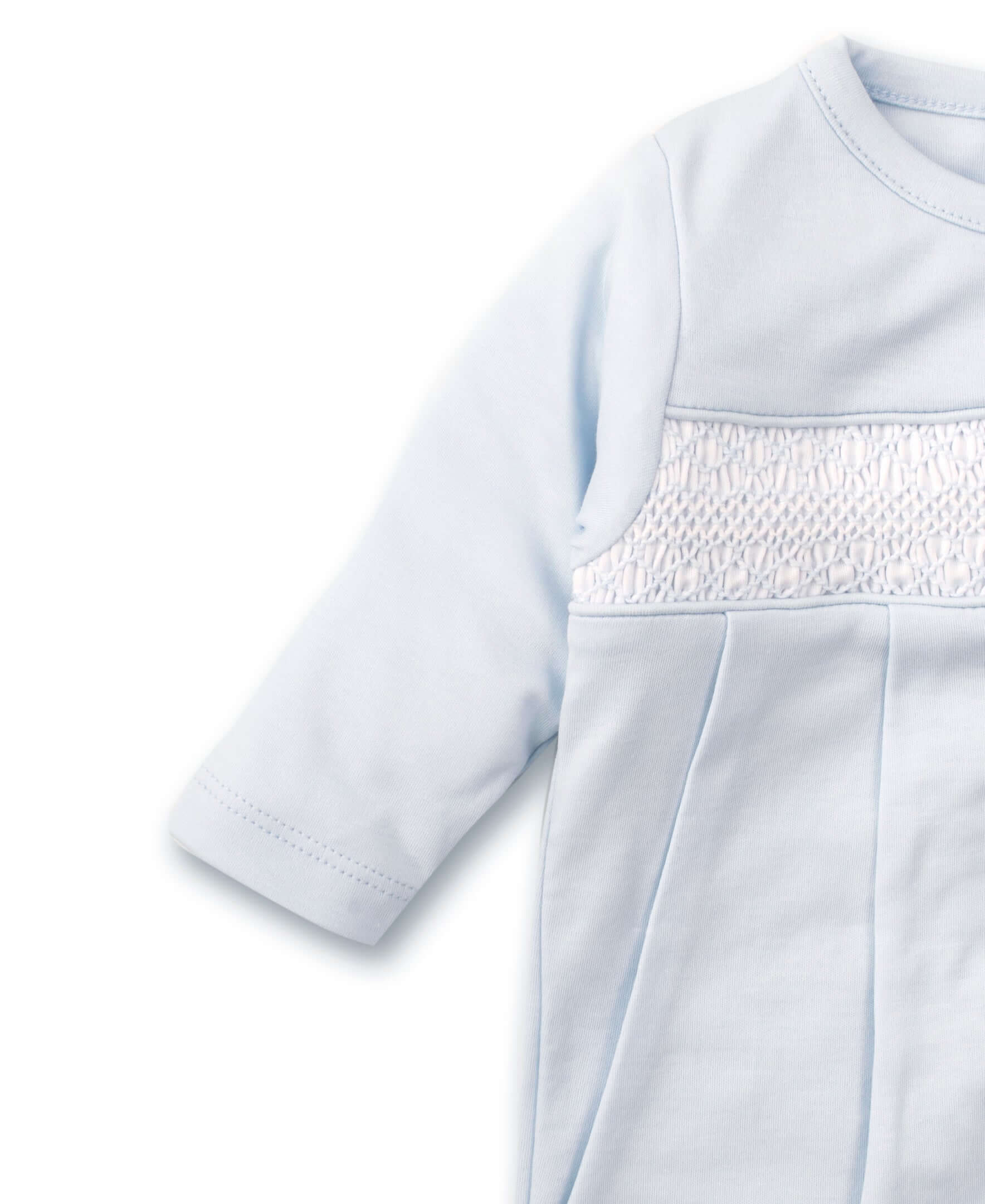 Charmed Blue Smocked Footie - Born Childrens Boutique