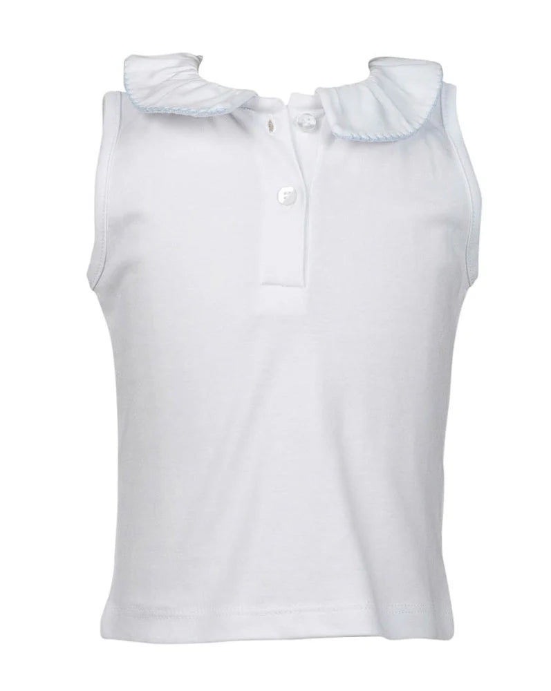 Sleeveless Shirt with Light Blue - Born Childrens Boutique