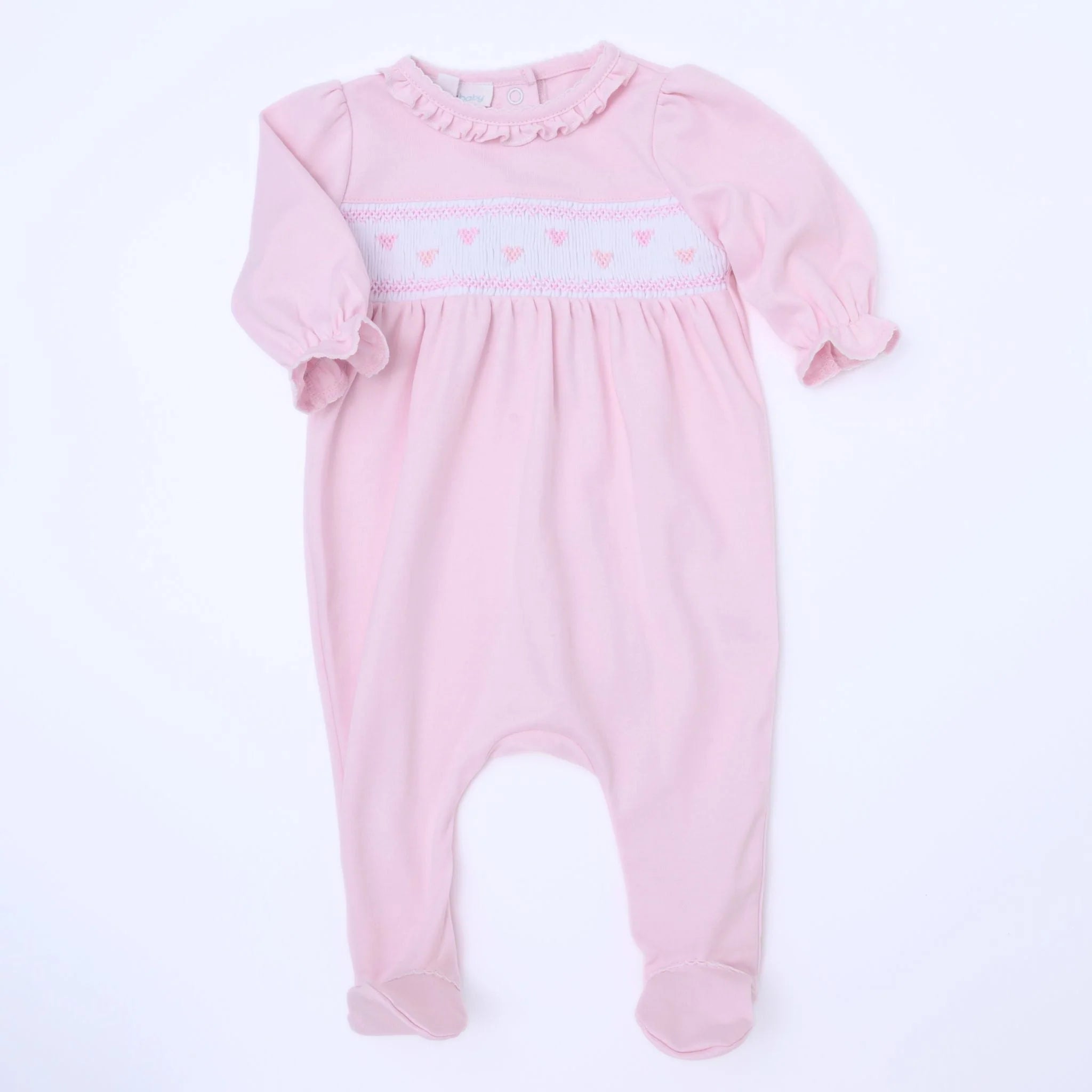 Valentine's Classic Smocked Footie - Born Childrens Boutique