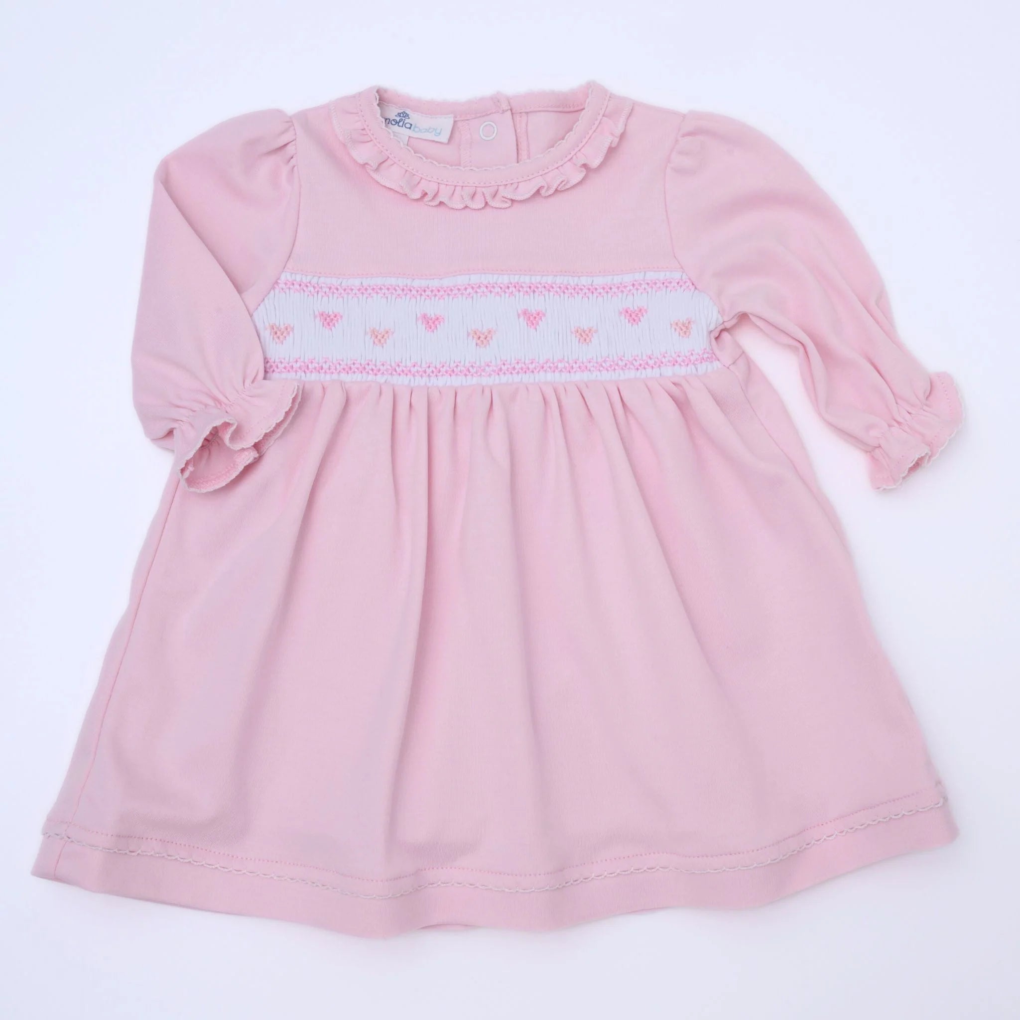 Valentine's Classic Smocked LS Dress - Born Childrens Boutique