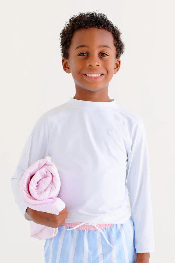 Walker's Wave Spotter Swim Shirt (UPF 35+) - Worth Ave White - Born Childrens Boutique