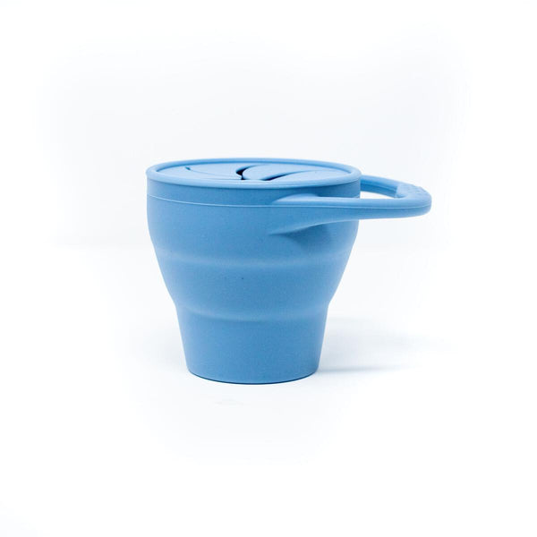 Silicone Collapsible Snack Cup, Slate - Born Childrens Boutique