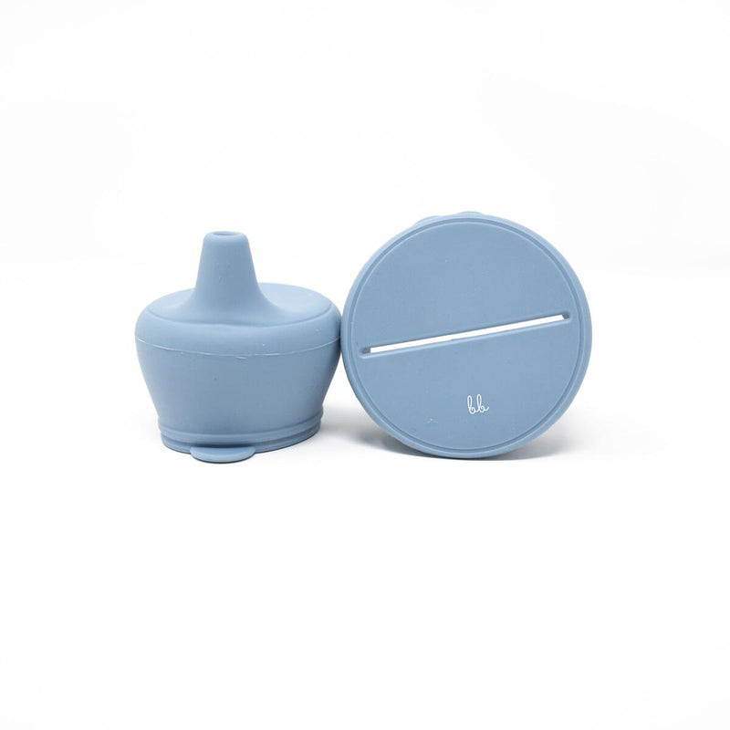 Silicone Snack & Sippy Lid Set, Slate - Born Childrens Boutique