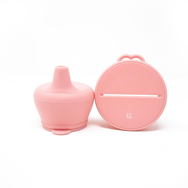 Silicone Snack & Sippy Lid Set, Dusty Rose - Born Childrens Boutique