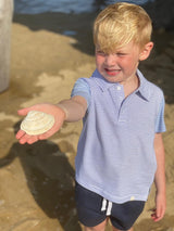 Halyard Blue Stripe Polo - Born Childrens Boutique
