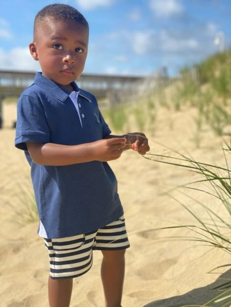 Starboard Navy Pique Polo - Born Childrens Boutique