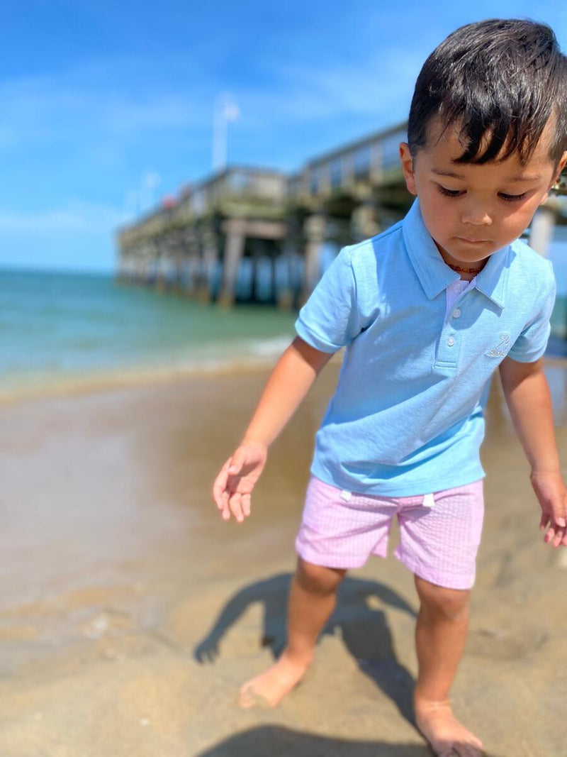 Crew Pink Seersucker Shorts - Born Childrens Boutique