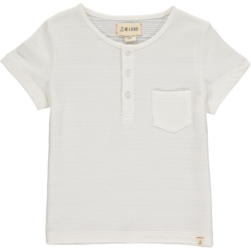 Dodger White Ribbed Henley - Born Childrens Boutique