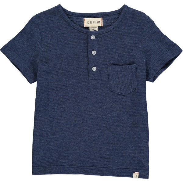 Dodger Navy Ribbed Henley - Born Childrens Boutique