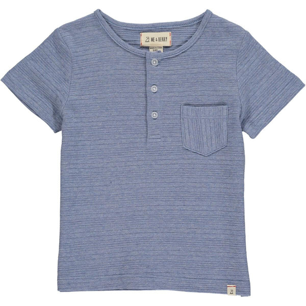Dodger Blue Ribbed Henley - Born Childrens Boutique