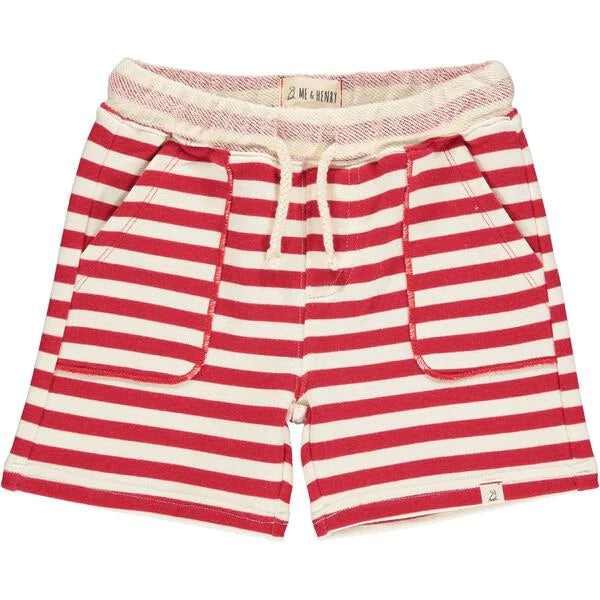 Bluepeter Red Stripe Jersey Shorts - Born Childrens Boutique