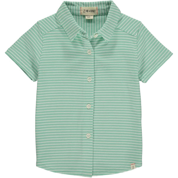 Tiller Sage Stripe Jersey Shirt - Born Childrens Boutique