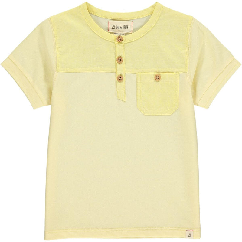 Boardwalk Lemon Pique Henley - Born Childrens Boutique