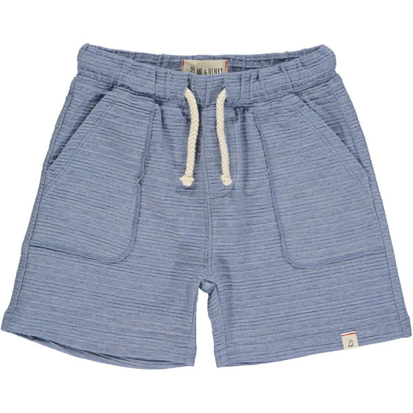 Bluepeter Blue Ribbed Shorts - Born Childrens Boutique