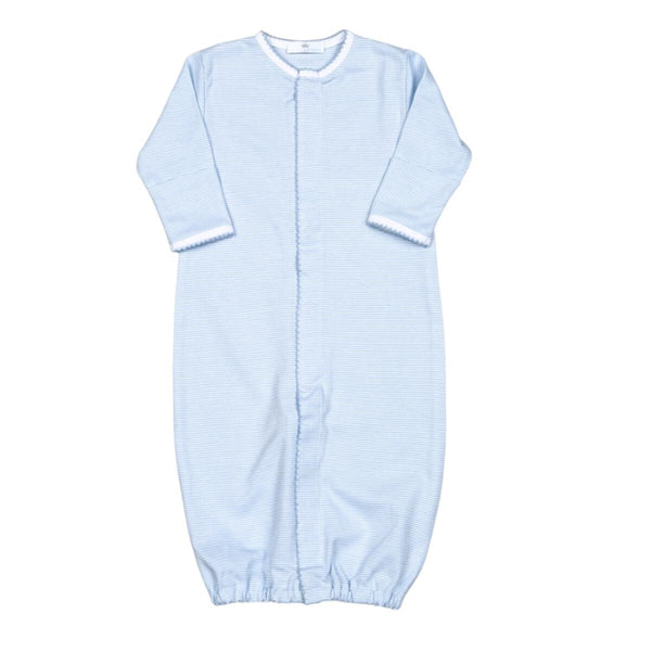 Baby Loren Blue Stripes Pima Converter Blue Trim - Born Childrens Boutique