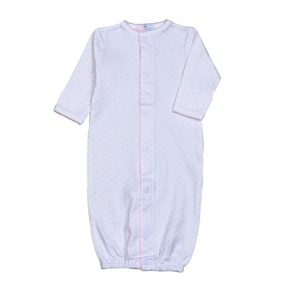 Baby Loren Pink Dots Pima Converter Pink Trim - Born Childrens Boutique