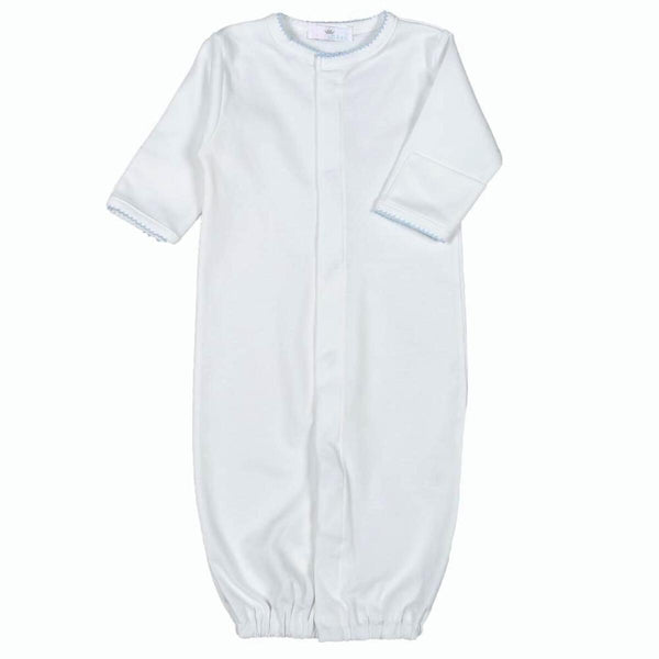 White Pima Converter Blue Trim - Born Childrens Boutique