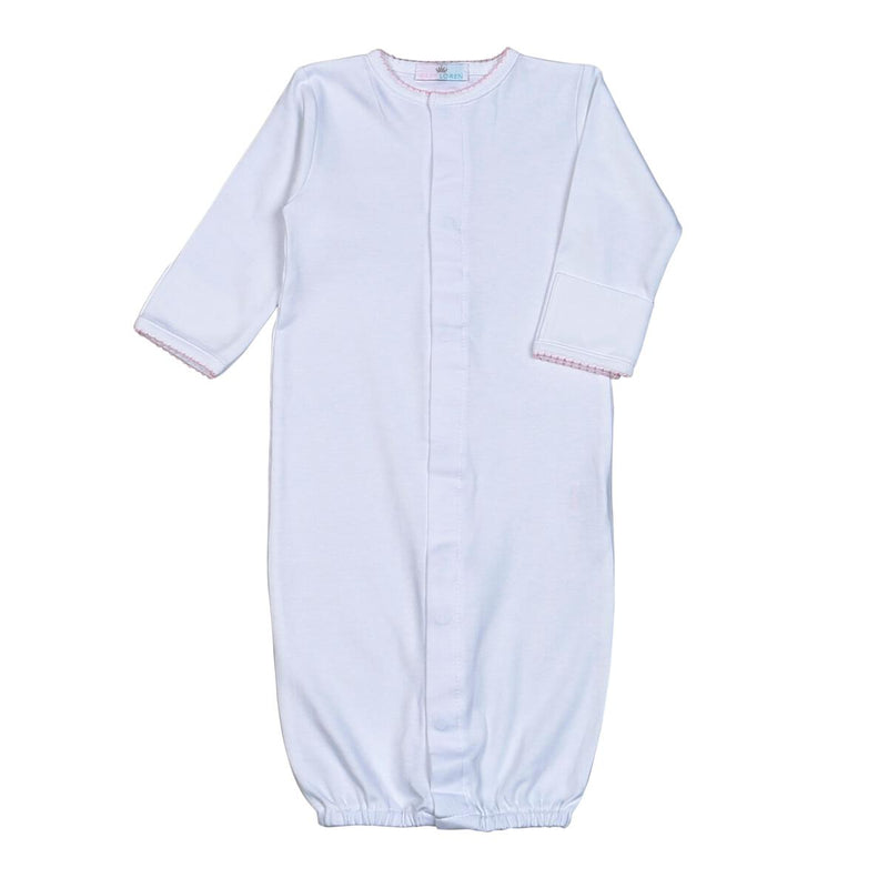White Pima Converter Pink Trim - Born Childrens Boutique