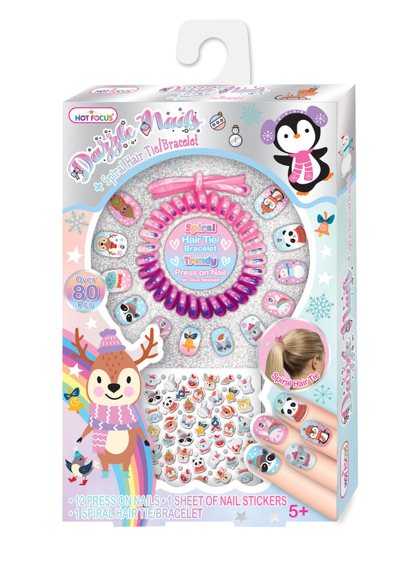 Dazzle Nails + Spiral Hair Tie/Bracelet - Born Childrens Boutique