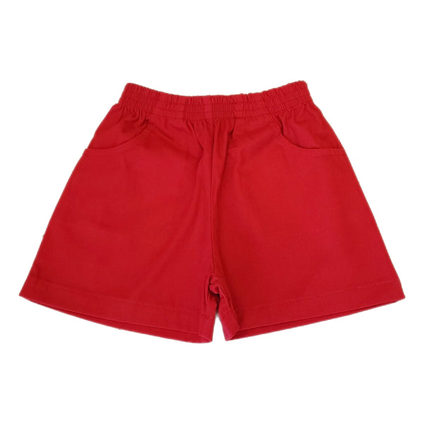 Twill Shorts w/ Pockets - Deep Red - Born Childrens Boutique