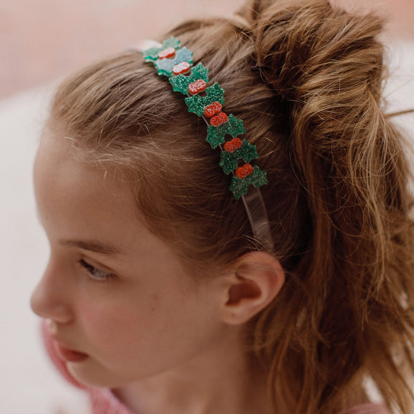 Centipede Mistletoe Glitter Green Headband - Born Childrens Boutique