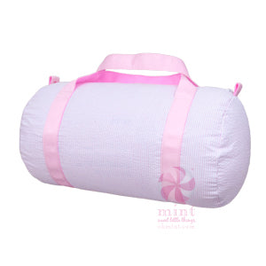 Pink Seersucker Medium Duffel - Born Childrens Boutique